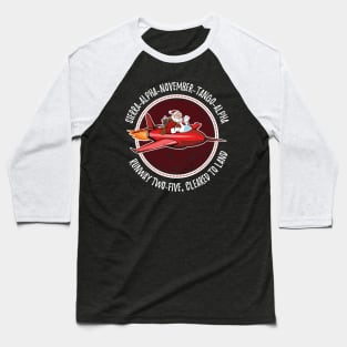 Santa Airlines Pilot Christmas Gift Aviation Air Traffic Controller Holiday Retro Shirt Baseball T-Shirt